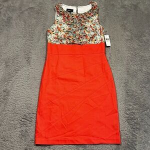 Alyx Sleevless Sheath Dress Floral Ruffle Party Cocktail Women's 6 NWT‎